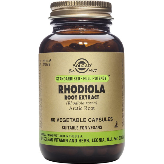 Solgar - Rhodiolife Standardise Rhodiola Root Extract Αντιμετώπιση άγχους, βελτίωση μνήμης - 60 φυτικές κάψουλες